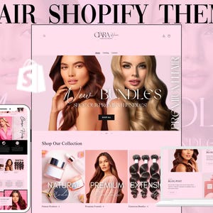 Hair Website Design, Hair Website Template, Premade Shopify Hair Website, Hair Banners, Canva Hair Website, Luxury Hair Extensions Website