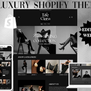 Shopify Theme Luxury, beauty, boutique and hair website, shopify website template, shopify theme template luxury