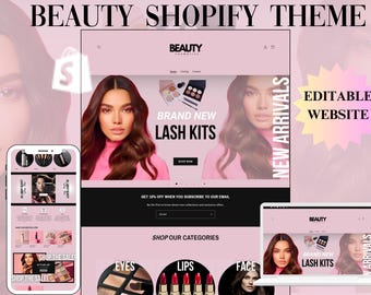All Pink Beauty Shopify Theme: Boutique Website Template (Instant Download)