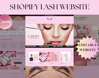 Shopify Lash Website Theme: Editable Canva Banners (Digital Download)
