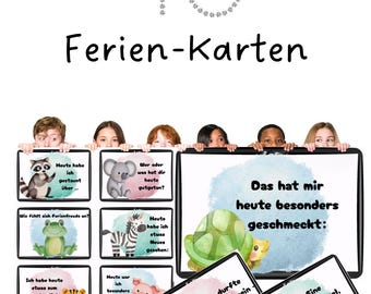 40 Ferienkarten für Kinder | Sommerfragen & Impulse für die Ferienzeit | Digitaler Download