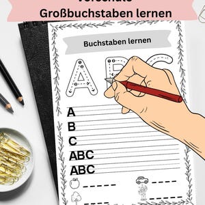 ABC Vorschule Arbeitsblätter – 39 Seiten Schwungübungen & Großbuchstaben A-Z | Lernvorbereitung für Kinder | PDF zum Ausdrucken