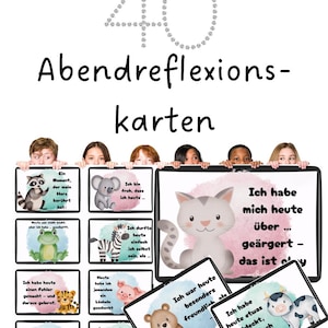 40 Abendreflexionskarten für Kinder | Achtsamkeit & Dankbarkeit | Digitaler Download