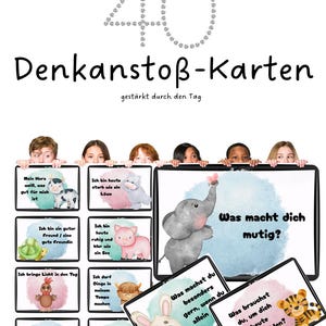 40 Denkanstoß-Karten für Kinder | Gesprächsimpulse & Reflexion | Digitaler Download zum Ausdrucken