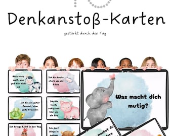40 Denkanstoß-Karten für Kinder | Gesprächsimpulse & Reflexion | Digitaler Download zum Ausdrucken