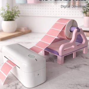 Soporte para impresora de etiquetas térmicas STL + Archivos BAMBU: Compatible con Munbyn, rollo y plegado (descarga digital)