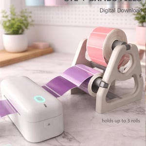 Triple Thermal Label Holder 3D Print STL + BAMBU Files (digital download)