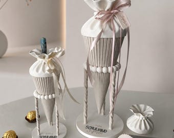 Personalisierbare Mini Schultüte mit Ständer STL & Bambu Studio 3MF | Einschulung Geschenk | Schulkind