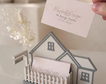 Realtor Business Card Holder 3D print STL + BAMBU | House Display | Real Estate Agent