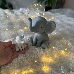 Minimalist Elephant Figurine: Modern Neutral Home Decor Ornament image 11