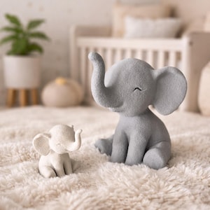 Minimalist Elephant Figurine: Modern Neutral Home Decor Ornament image 1