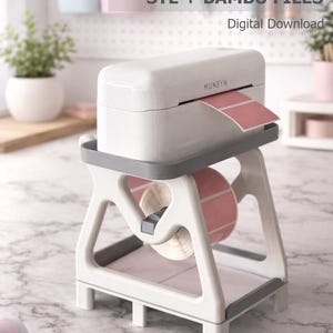 Thermal Label Printer Holder 3D Print STL and Bambu Files: Munbyn Compatible (Digital Download)