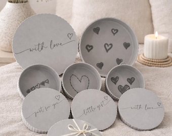Heart Gift Box 3D Print Files 18 pcs Set | Engraved Lid Designs (STL + BAMBU)