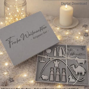 Geschenkbox für Krippenfiguren (separat erhältlich) – Deutsche Version / STL & Bambu Dateien / 3D Druck imagen 1