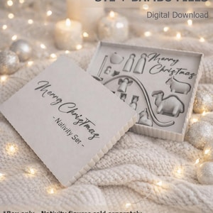 Caixa de presente de Feliz Natal com arquivos STL e Bambu para o presépio (vendido separadamente) - Download digital