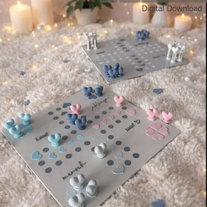 Lauf lieblingsmensch lauf Brettspiel, Boardgame Bambu + Stl 3D Druck Dateien, Digital download, Herzfiguren, Spiel image 1
