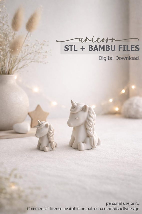 Unicorn STL + BAMBU File | 3D Print Decor | Kids Room Nursery Decoration | (digital download)