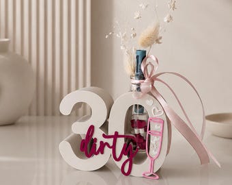 Dirty 30 Birthday Gift | Personalised 30th Birthday Vase & Money Holder | Custom Colours