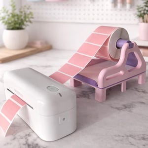 Custom Colour Thermal Label Printer Maker Holder – Munbyn Compatible, Roll & Fan-Fold Labels