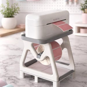 Custom Colour Thermal Label Maker Printer Holder, Munbyn Compatible, Roll & Fan-Fold