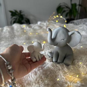 Minimalist Elephant Figurine: Modern Neutral Home Decor Ornament image 3
