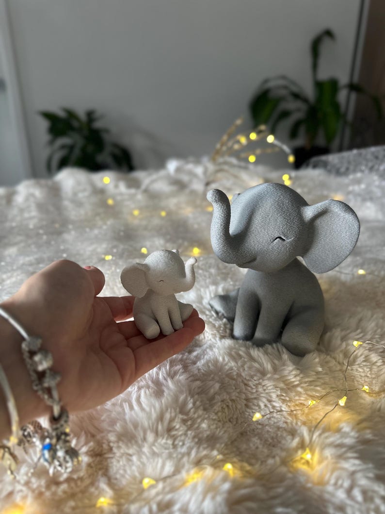 Minimalist Elephant Figurine: Modern Neutral Home Decor Ornament image 3