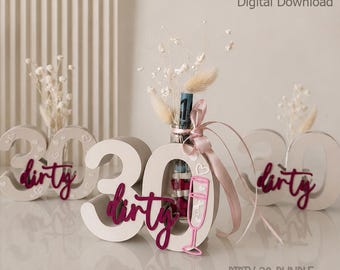 Dirty 30 Birthday Gift Bundle | Money Holder & Vase | 4 Styles + Heart Confetti | STL + Bambu