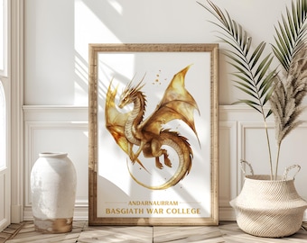 Fourth Wing Fans - Andarna Framed Poster - Basgiath Art Gift for Book Lovers - Poster or Framed and Ready to Hang Home Decor