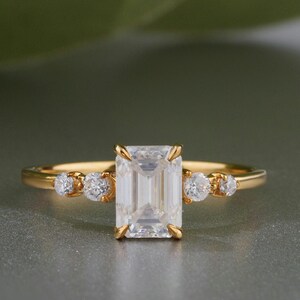 1ct. Emerald Moissanite Diamond  Engagement Ring, gold ring, Anniversary Gifts, Wedding Ring for Women