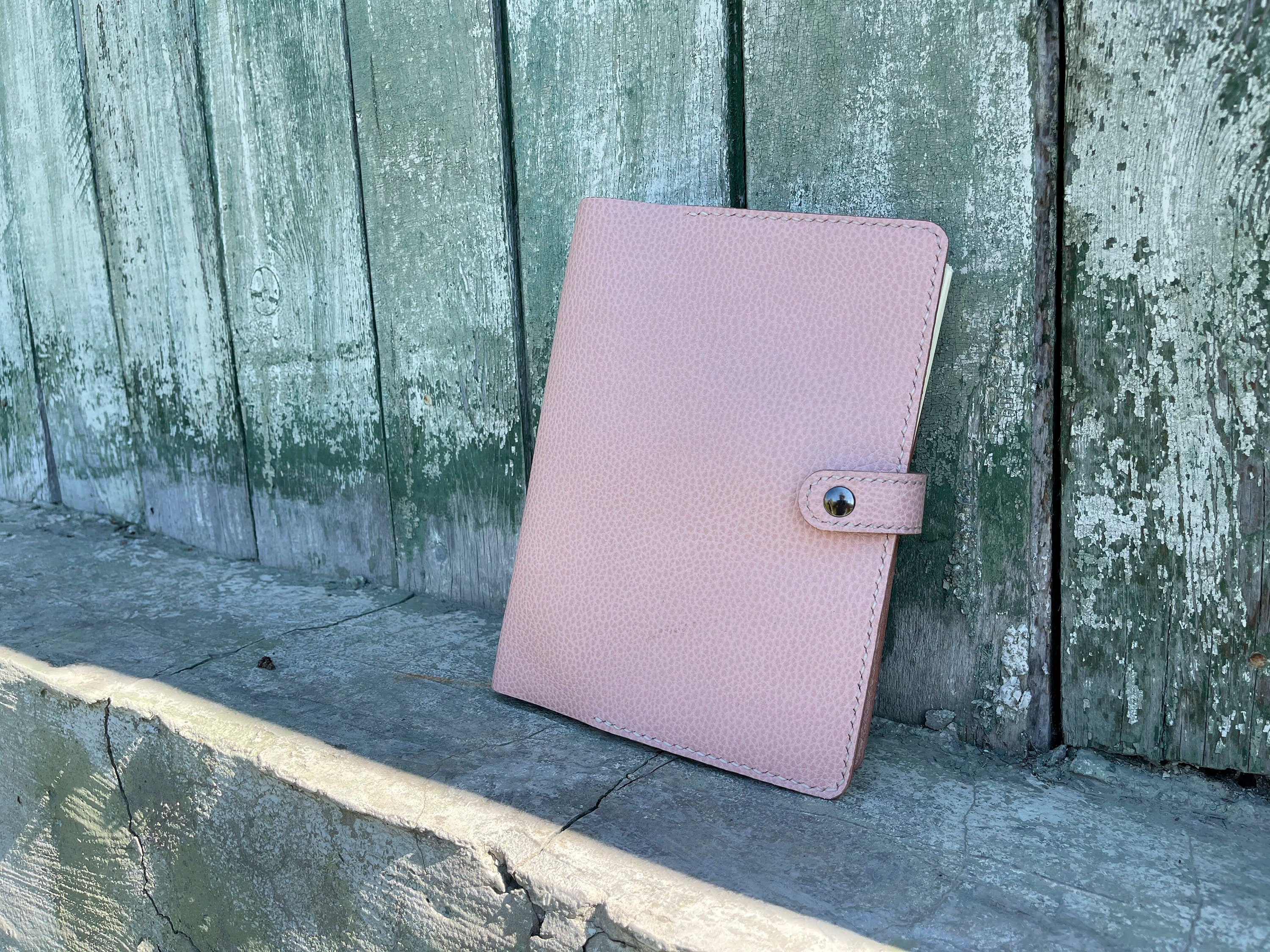 Pink Leather notebook binder 6 ring binders Light Etsy