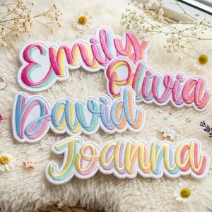 Custom Shadow Letters Colorful Name Patch, Personalized Embroidered Name Badge, Iron On Name Tag, Backpack Patch, Back To School Gift