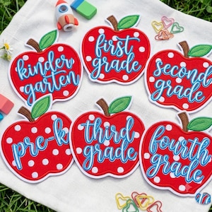 Personalized Custom Teacher Apple Patch, Embroidered Iron-On Patches For Clothing Vest/Jacket Backpack, Teacher Appreciation, Back To School