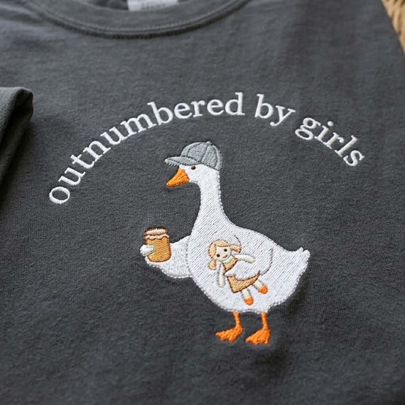 Embroidered Funny Girl Dad Goose Shirt, Girl Dad Shirt, Girl Father Gift, Girl Dad Fathers Day Gift, Cute Girl Dad Tee, Funny Dada Tee