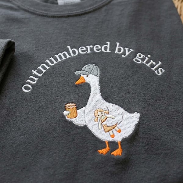 Embroidered Funny Girl Goose Daddy Shirt, Summer Dad Shirt, Girl Father Gift, Girl Fathers Day Gift, Cute Dad Tee, Funny Dada Tee