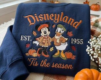Embroidered Retro Girl Mouse Friend Halloween Shirt, Spooky Magical Land Besties Shirt, Trick Or Treat Tee, Halloween Matching Park Trip Tee