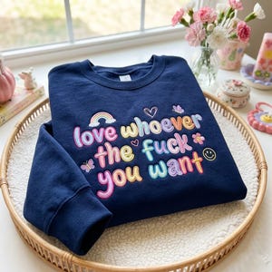 Embroidered Pride Shirt Gay Sweatshirt, LGBTQ Shirt, Trans Shirt, Inclusive Shirt, Funny Queer Gift, Pride Month Outfit