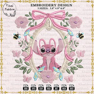 Vintage kokette Stil Stickmuster, Familienurlaub Stickmuster, lustige Cartoon Freunde Stickmuster, Instant Download