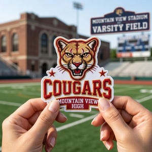 Patch bordado personalizado com mascote, patch termocolante para demonstrar espírito escolar, patch com o logotipo da equipe, patch para bolsa, boné, camiseta, presente de volta às aulas, presente para o dia do jogo