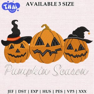 Floral Pumpkin Patchwork Embroidery Design, Cute Preppy Fall Stitch File, Autumn Pumpkin Embroidery Pattern, Instant Download