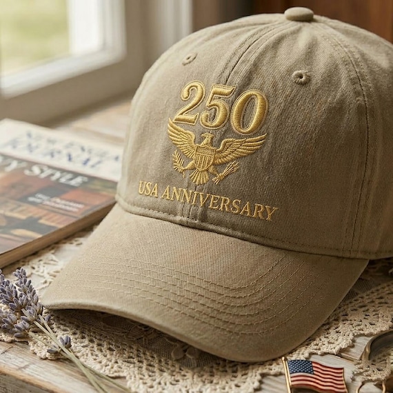 Embroidered United States 250th Anniversary Hat, Eagle Embroidered, USA Cap, Patriotic Veteran Gift, America 1776 2026, American Pride Cap