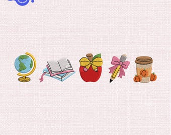 Embroidered Teacher Life, Cute Teacher Icons, Machine Embroidery Design, Teacher Stitch Crewneck, Teachers Week Gift, Instant Download