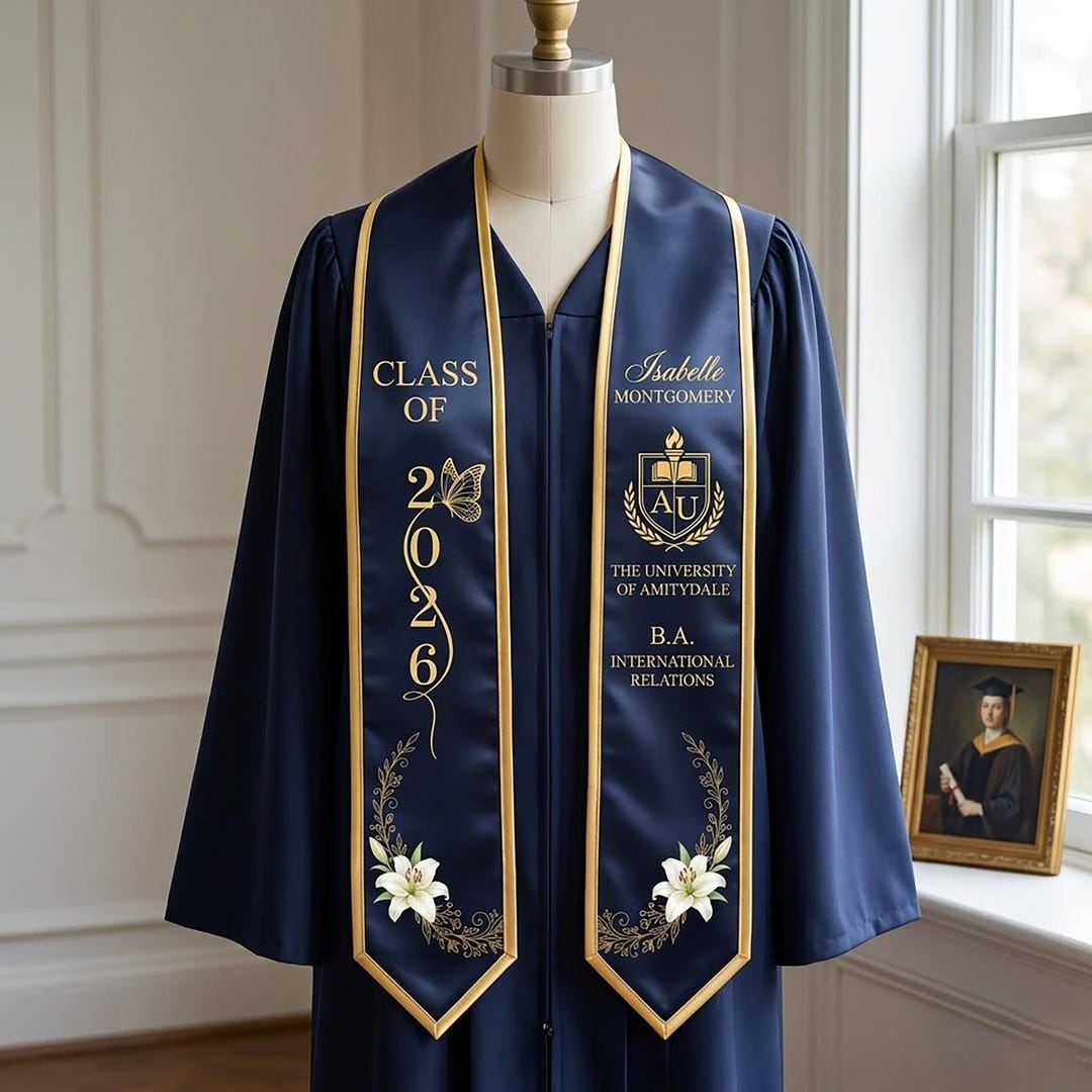 Custom Printed Graduation Stole, First Generation Graduation Stole ...