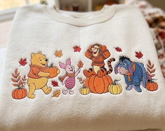 Embroidered Vintage Magical Land Fall Season Shirt, Cute Bear and Friends Fall Shirt, Cozy Season Tee, Spooky Season Tee, Vacation Gift