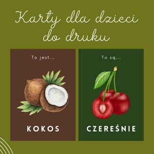 Tarjetas de frutas imprimibles para niños. Tarjetas en formato A6 para imprimir. Archivo PDF. Tarjetas de aprendizaje de doble cara para niños.