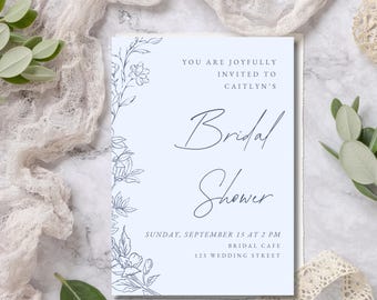 Elegant Bridal Shower Invitation Canva Template