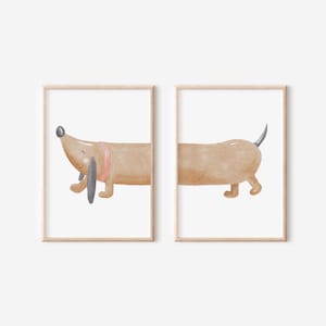 2er Posterset A4 & A3 | Hund Dackel | Kinderposter Poster Kinderzimmer Tierposter Babyzimmer