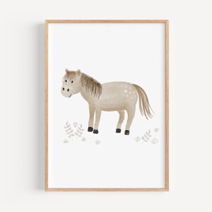 Poster A4 & A3 | Braunes Pferd | Kinderposter Poster Kinderzimmer Babyzimmer Tierposter