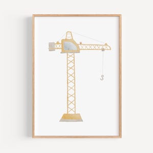 Poster A4 & A3 | Kran | Kinderposter Poster Kinderzimmer Babyzimmer Fahrzeug Baustelle