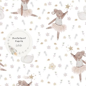 Digital tygdesign Ballerina Vit, sömlöst mönster barntyg tygmönster flicktyger pojktyger barnkläder AAA131