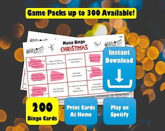 Music Bingo - Christmas Edition! 200 Bingo Cards! Games Night Music Bingo Quiz. Play on Spotify.